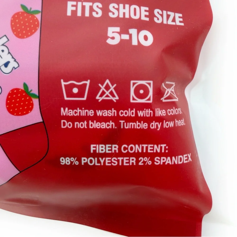 Twizzlers Strawberry Twists Candy Crew Socks Womens Gift Set 2 Pairs Red White